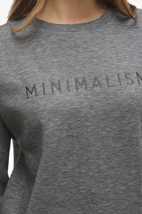 Vila grijze dames sweater | Close up