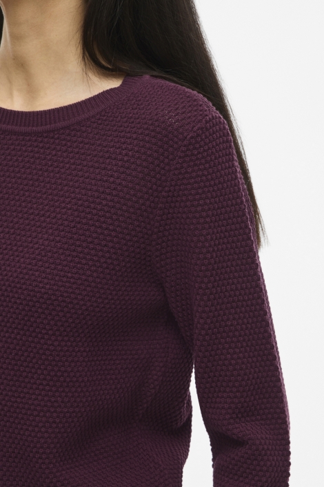 Vila bordeaux dames trui | Close up