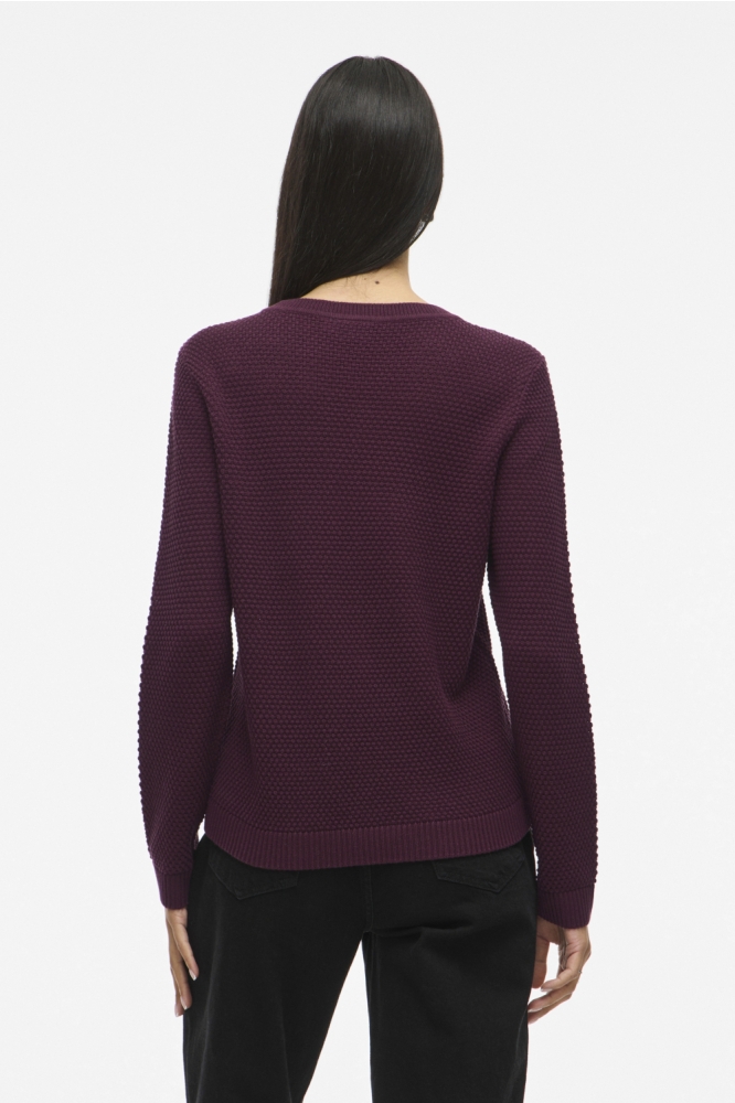Vila bordeaux dames trui | Model achteraanzicht