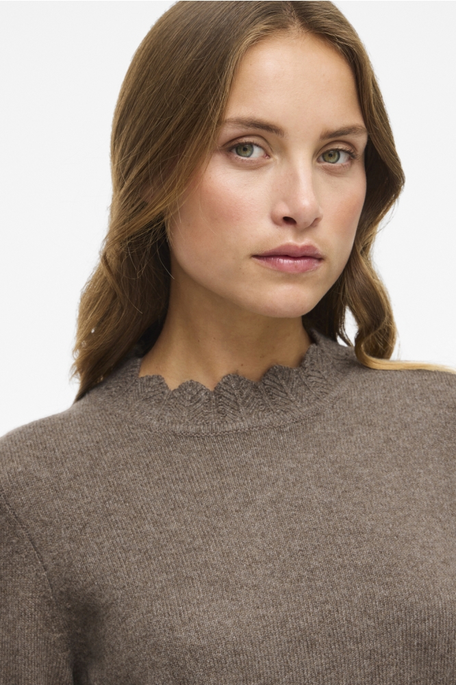 Vila camel dames trui | Close up