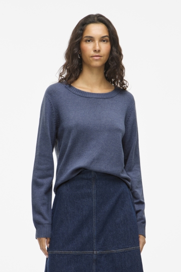 Vila Trui VIRIL O-NECK L/S KNIT TOP - NOOS 14054177 VINTAGE INDIGO/ DARK MELAN