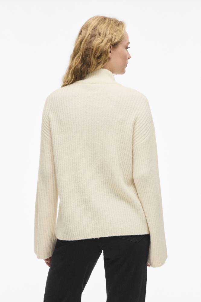 Vila beige dames trui | Model achteraanzicht