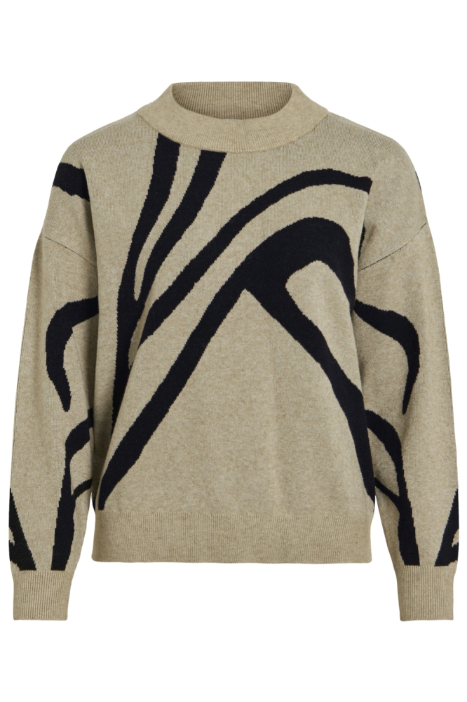 Vila beige dames trui | Vooraanzicht