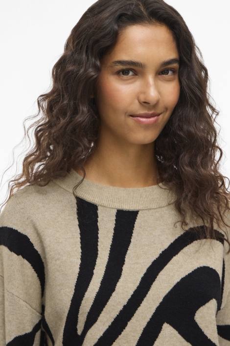 Vila beige dames trui | Close up