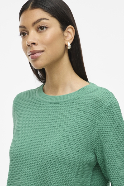 Vila groene dames trui | Close up