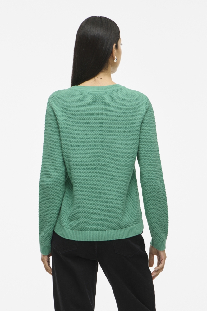 Vila groene dames trui | Model achteraanzicht