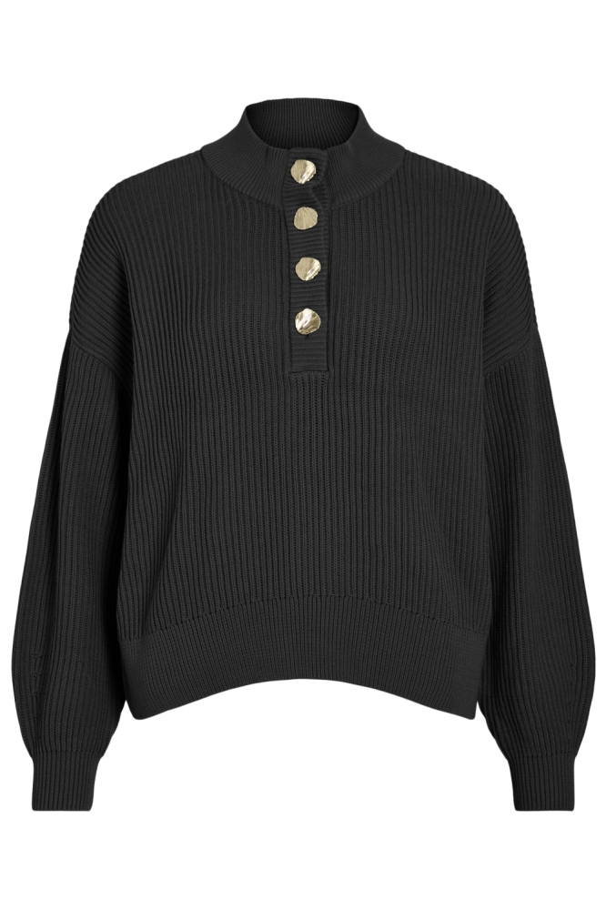 Vila zwarte dames trui | Vooraanzicht