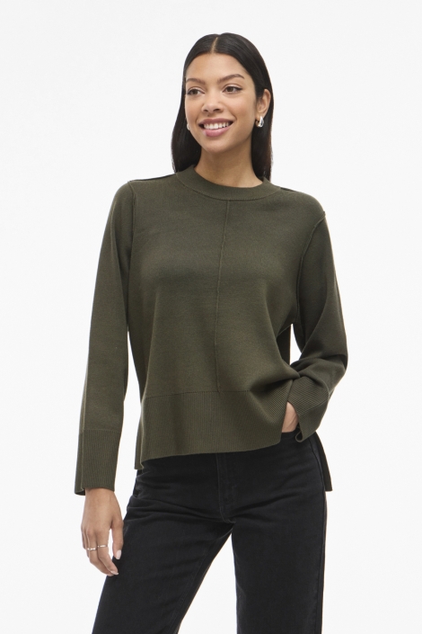 Vila groene dames trui | Model vooraanzicht