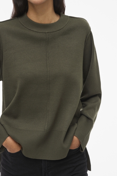 Vila groene dames trui | Close up