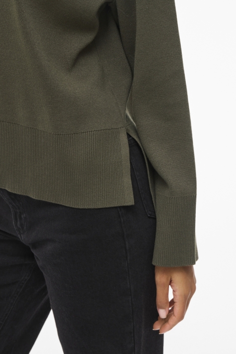 Vila groene dames trui | Close up