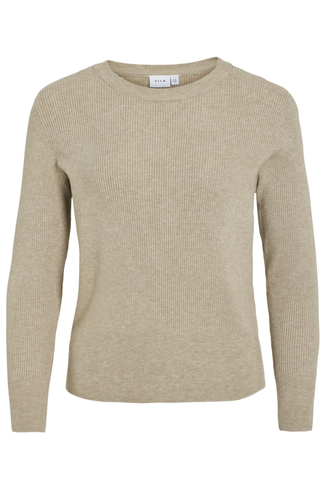 Vila beige dames trui | Vooraanzicht