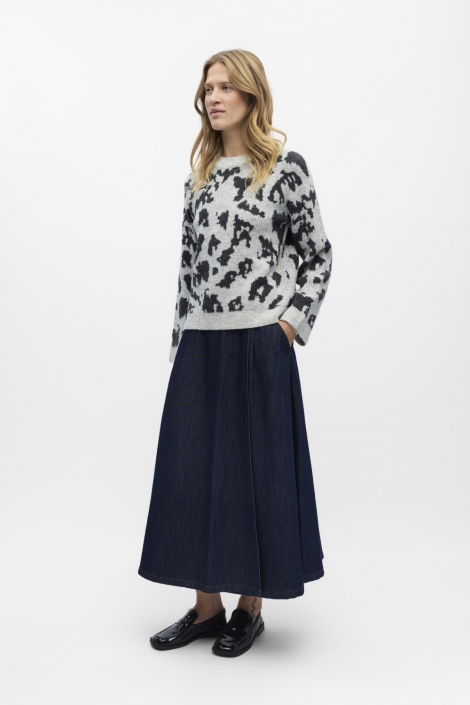 Object grijze dames trui | Model zijaanzicht