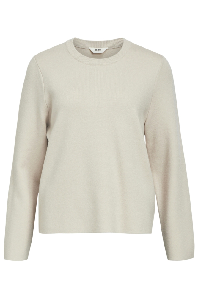 Object beige dames trui | Vooraanzicht