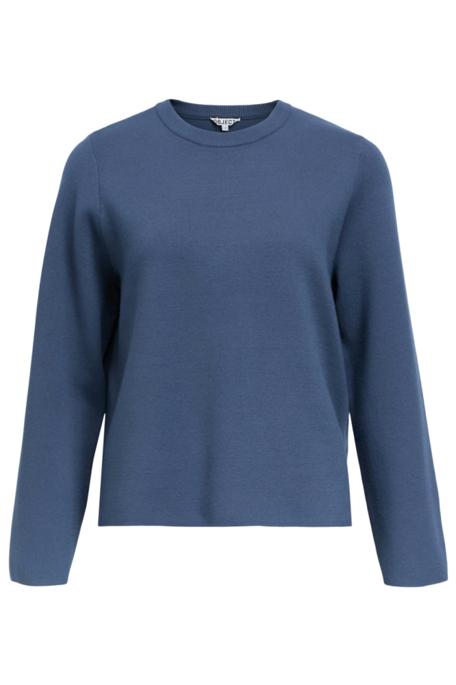 Object blauwe dames trui | Vooraanzicht