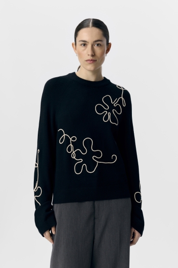 Object Trui OBJLANEY RUBIN LS PULLOVER NOOS 23046233 BLACK/SANDSHELL