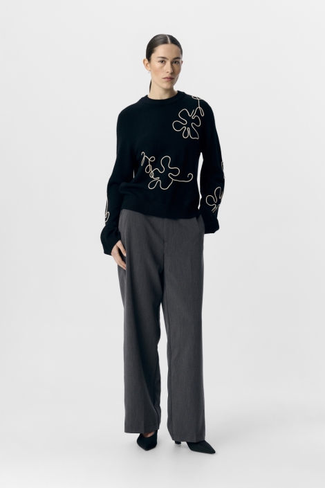 Object zwarte dames trui | Model