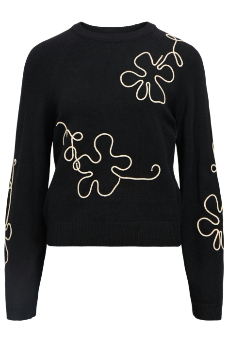 Object zwarte dames trui | Vooraanzicht