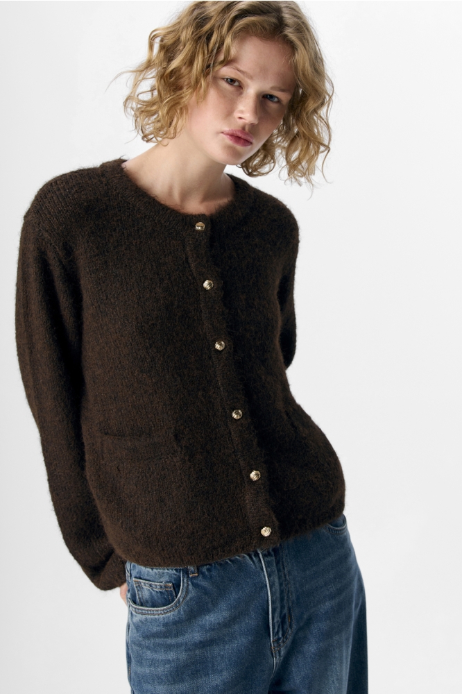 Object bruine dames vest | Model vooraanzicht