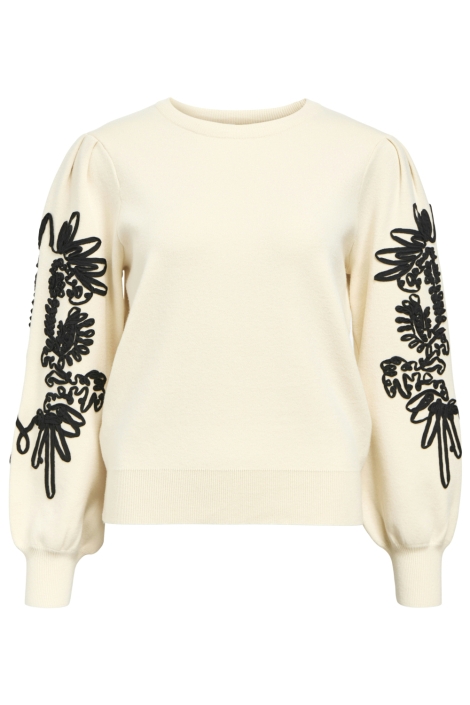 Object beige dames sweater | Vooraanzicht