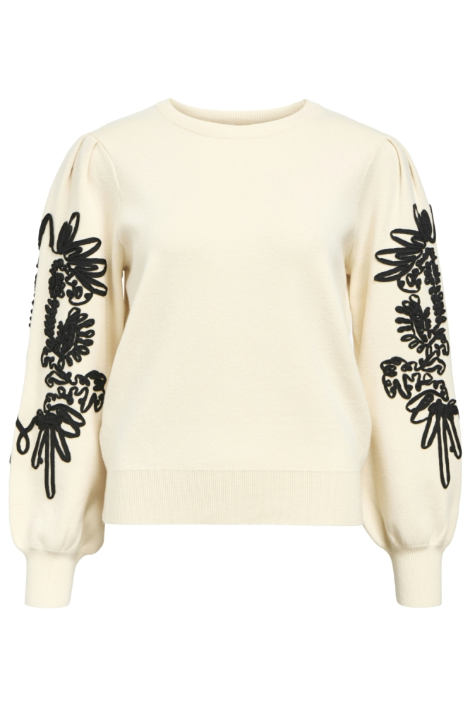 Object beige dames sweater | Vooraanzicht