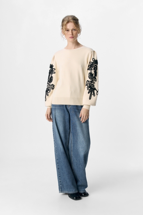 Object beige dames sweater | Model