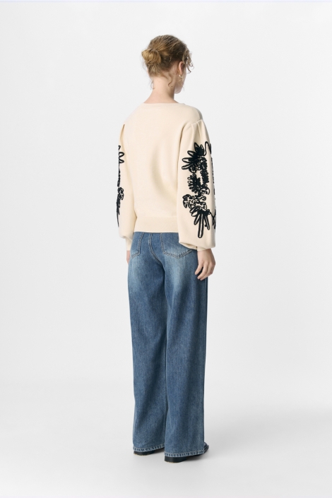 Object beige dames sweater | Model