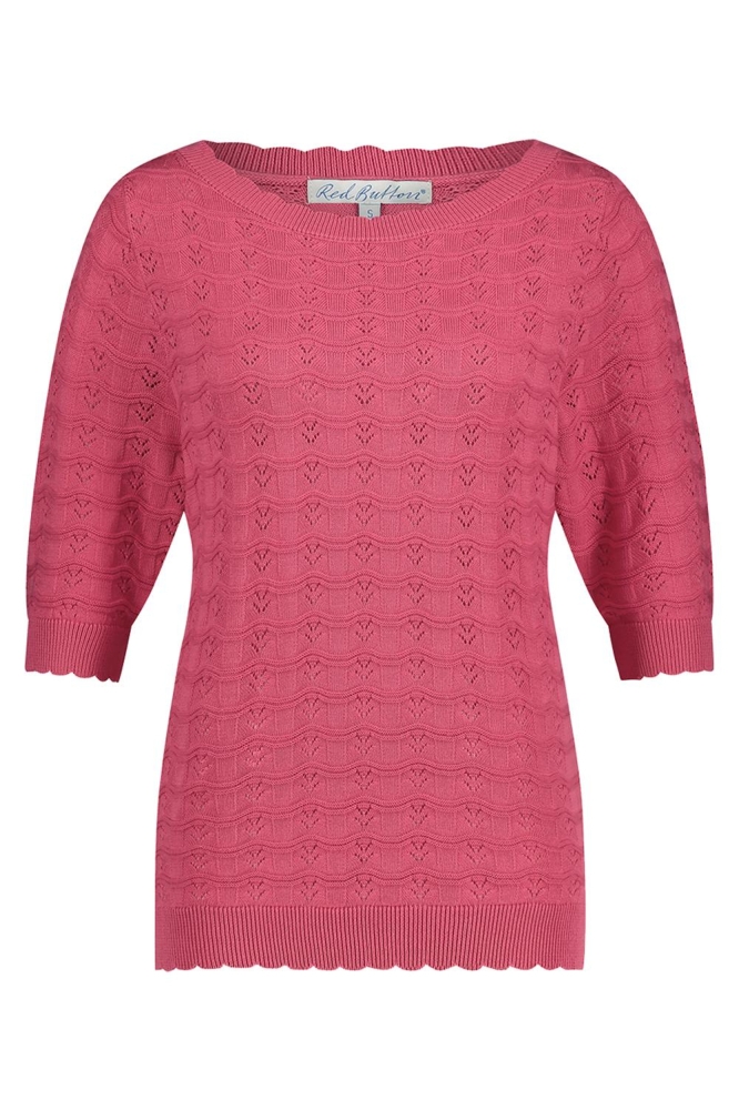 Red Button roze dames t-shirt | Vooraanzicht