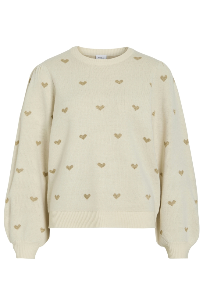 Vila beige dames trui | Vooraanzicht