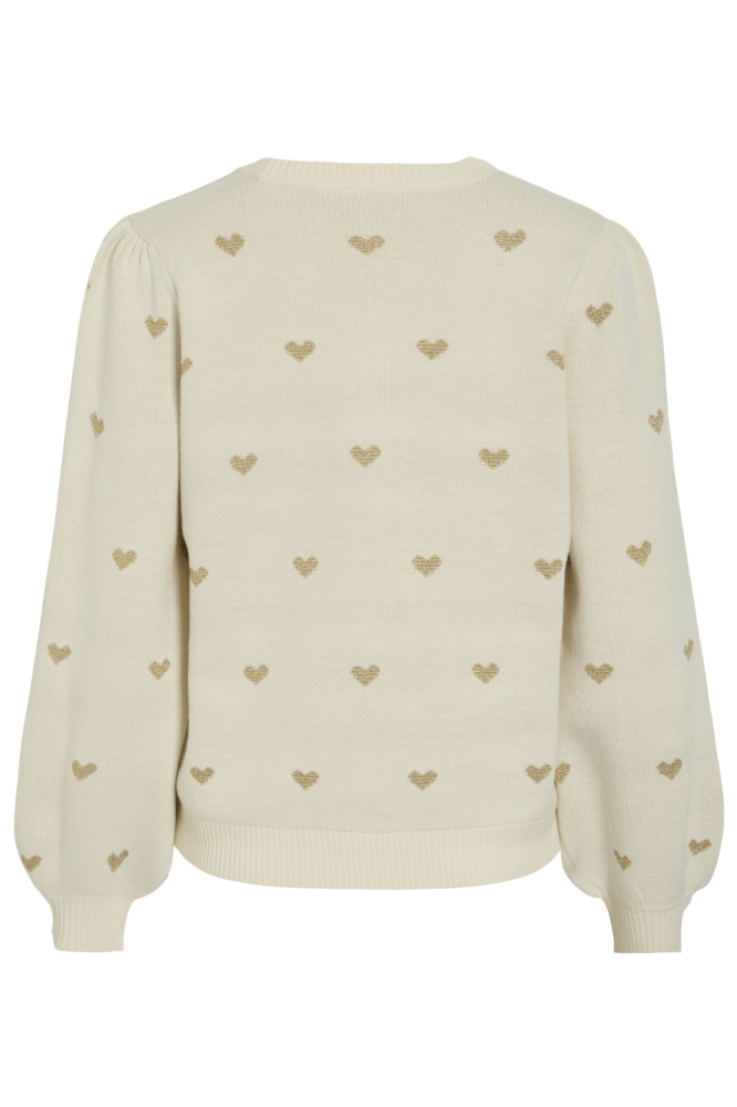 Vila beige dames trui | Achteraanzicht