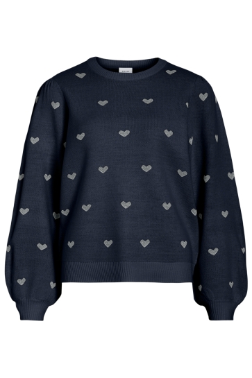 Vila Trui VIHEAR KNIT PULLOVER /LR 14115868 NAVY BLAZER/SILVER LUR