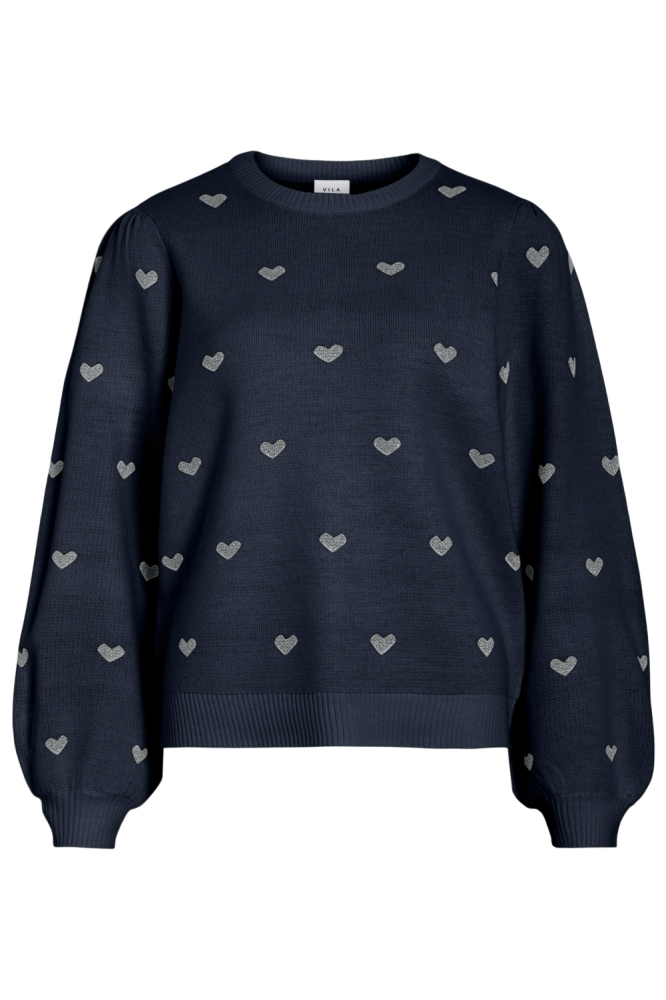 Vila blauwe dames trui | Vooraanzicht
