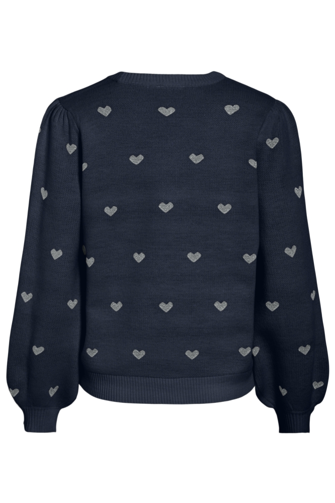 Vila blauwe dames trui | Achteraanzicht