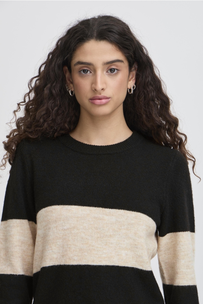 Ichi zwarte dames trui | Close up