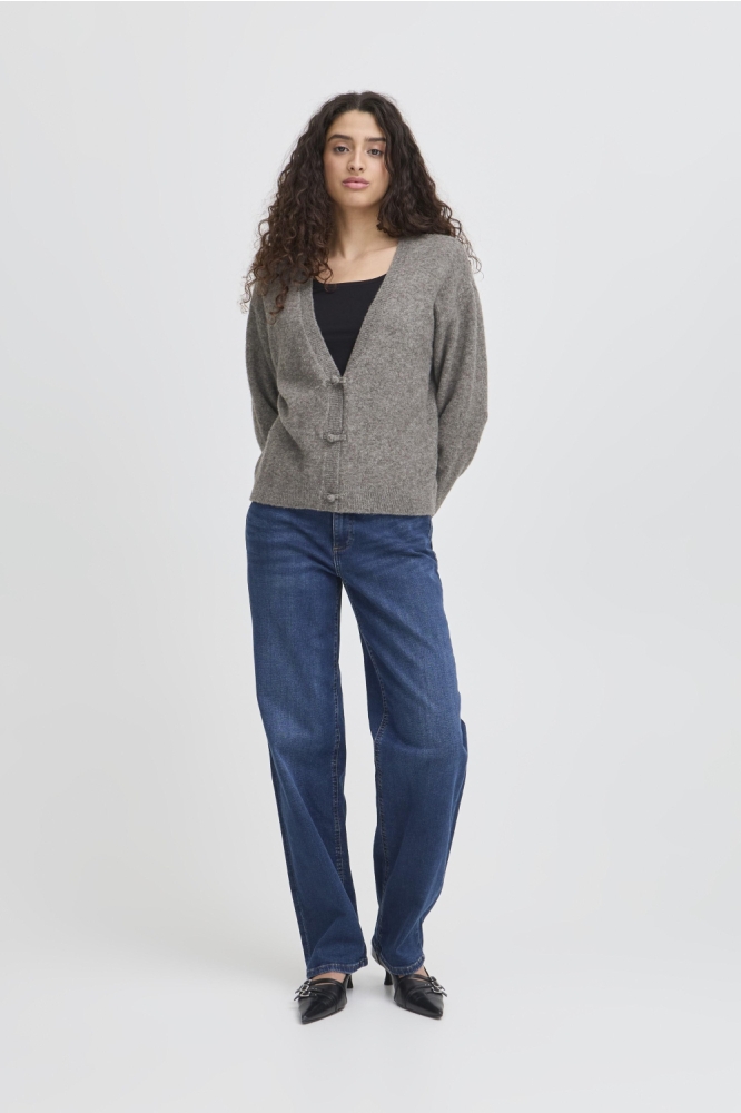 Ichi grijze dames vest | Model