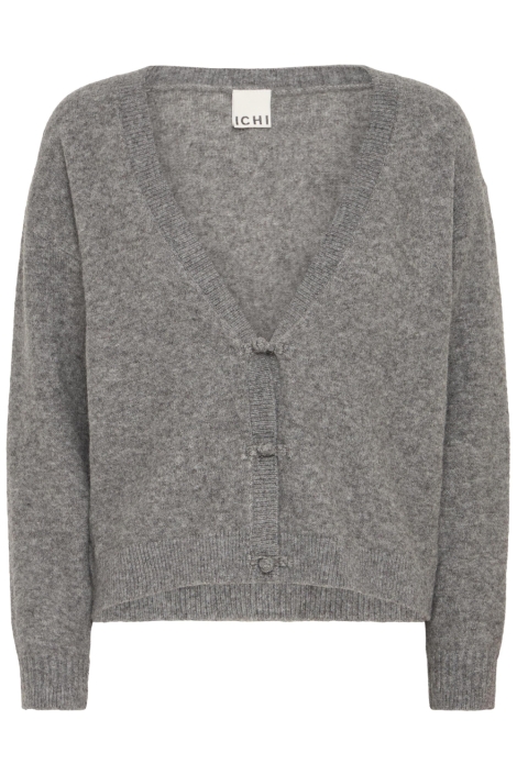 Ichi grijze dames vest | Vooraanzicht