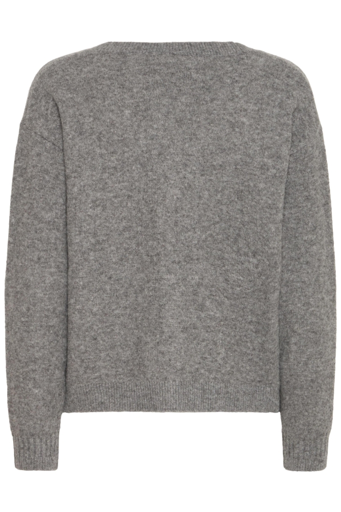 Ichi grijze dames vest | Achteraanzicht