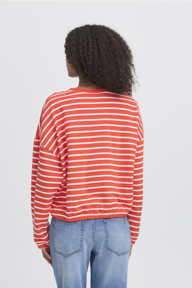 Ichi rode dames sweater | Model achteraanzicht