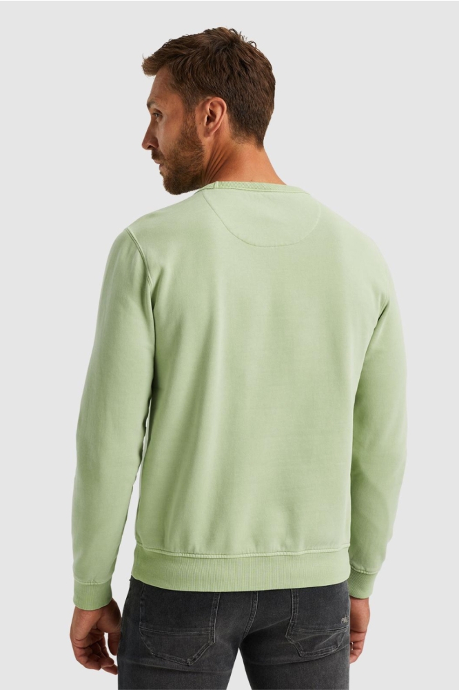PME legend groene heren sweater | Model achteraanzicht