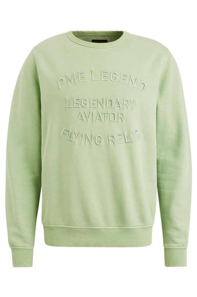 PME legend groene heren sweater | Vooraanzicht