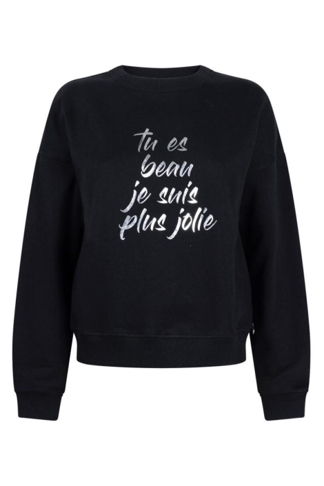 Juffrouw Jansen zwarte dames sweater | Vooraanzicht