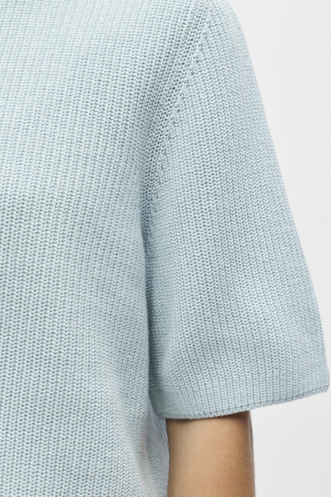 Object blauwe dames trui | Close up
