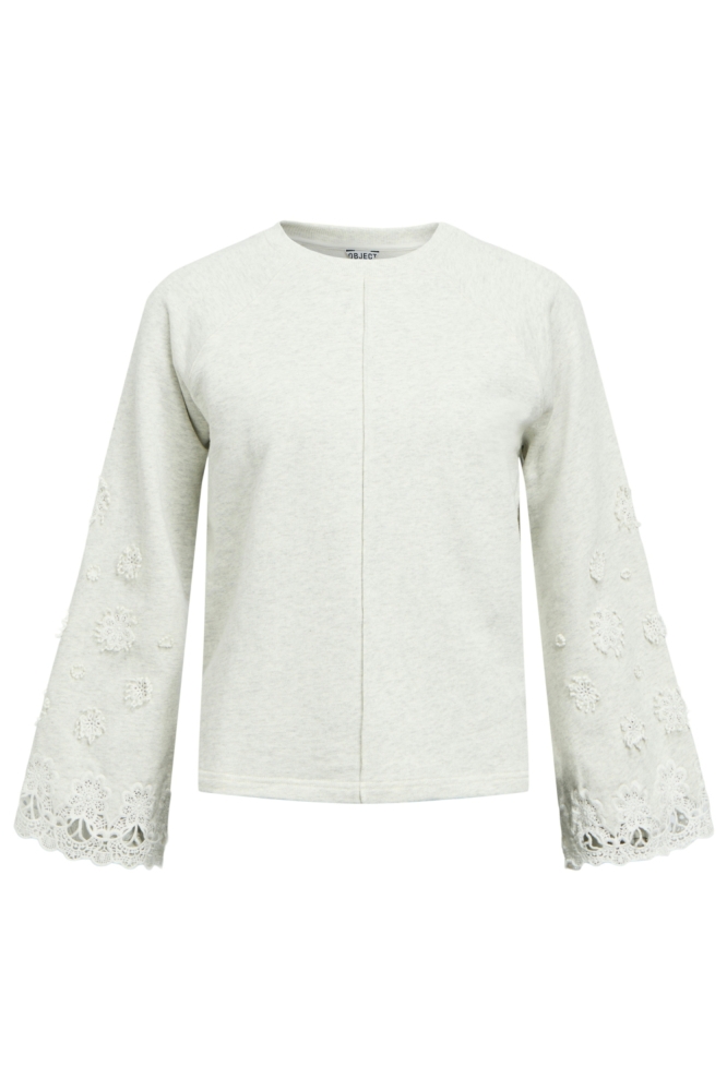 Object grijze dames sweater | Vooraanzicht