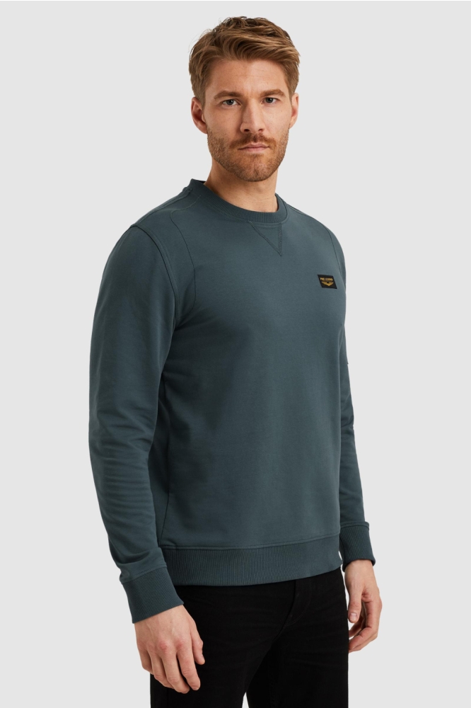 PME legend blauwe heren sweater | Model zijaanzicht