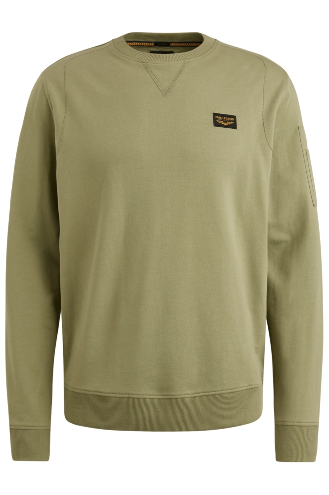 PME legend groene heren sweater | Vooraanzicht