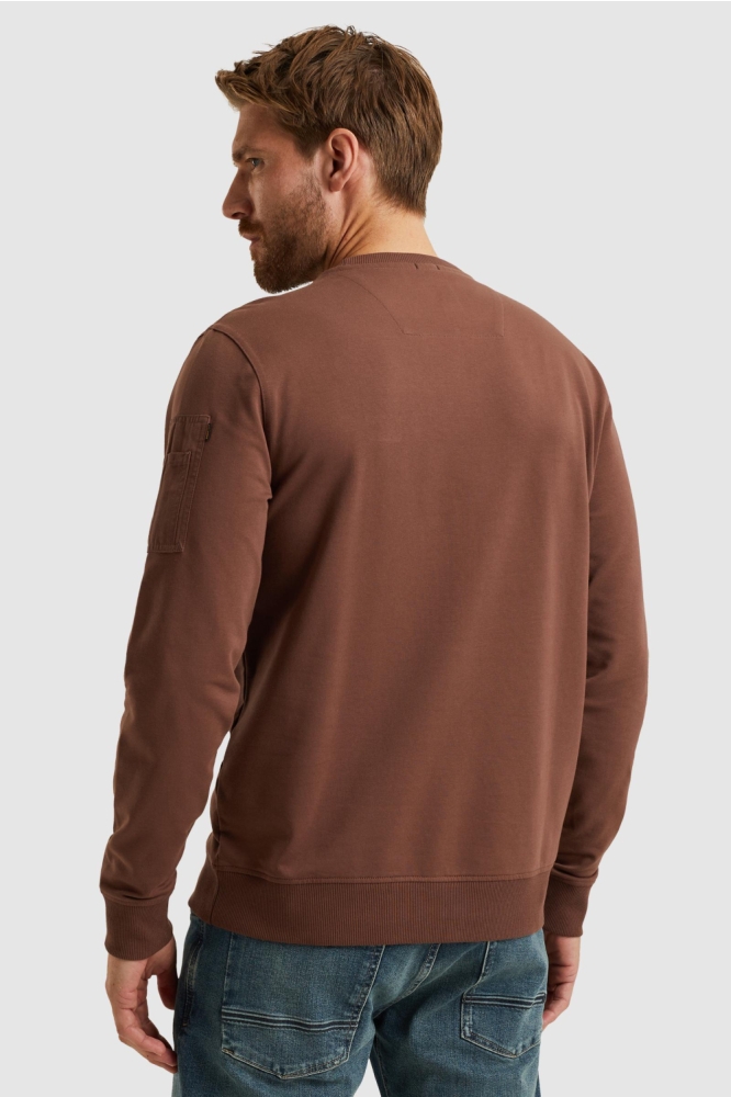 PME legend bruine heren sweater | Model achteraanzicht