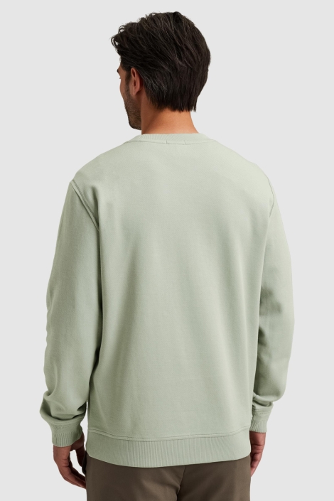 Cast Iron groene heren sweater | Model achteraanzicht