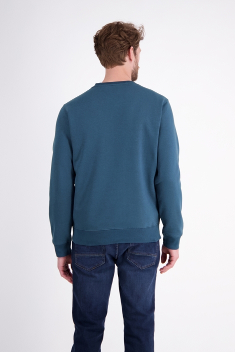Lerros blauwe heren sweater | Model achteraanzicht