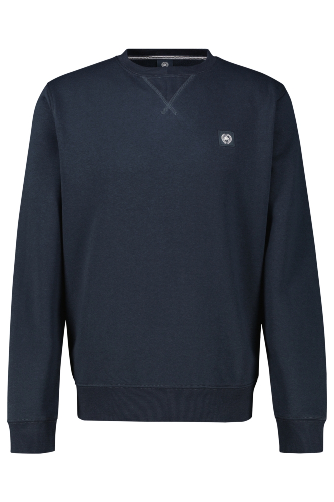 Lerros blauwe heren sweater | Vooraanzicht