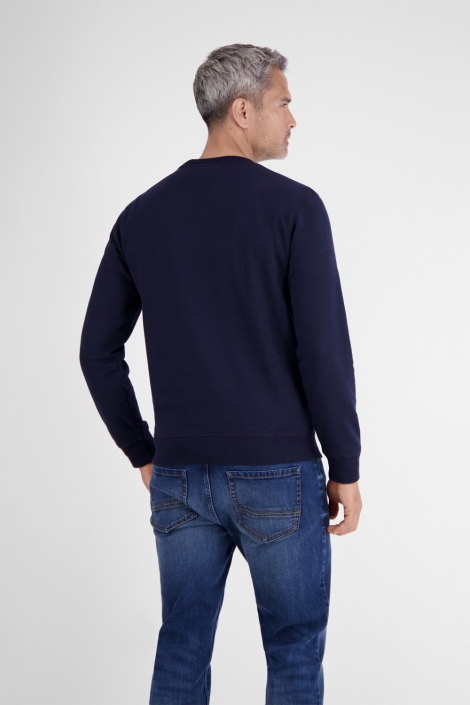 Lerros blauwe heren sweater | Model achteraanzicht
