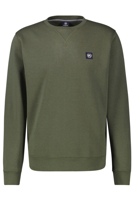 Lerros groene heren sweater | Vooraanzicht